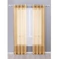 thumbnail image 1 of Decotex 2 Piece Sheer Voile Grommet Top Window Curtain Panel Drapes (54" X 120", Gold), 1 of 2