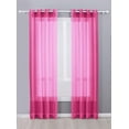 thumbnail image 1 of Decotex 2 Piece Sheer Voile Grommet Top Window Curtain Panel Drapes (54" X 120", Hot Pink), 1 of 2