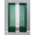 thumbnail image 1 of Decotex 2 Piece Sheer Voile Grommet Top Window Curtain Panel Drapes (54" X 120", Hunter Green), 1 of 2