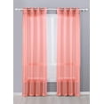 thumbnail image 1 of Decotex 2 Piece Sheer Voile Grommet Top Window Curtain Panel Drapes (54" X 120", Salmon), 1 of 2