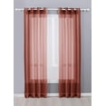 thumbnail image 1 of Decotex 2 Piece Sheer Voile Grommet Top Window Curtain Panel Drapes (54" X 63", Brick), 1 of 2