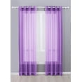 thumbnail image 1 of Decotex 2 Piece Sheer Voile Grommet Top Window Curtain Panel Drapes (54" X 63", Lilac), 1 of 2