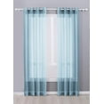 thumbnail image 1 of Decotex 2 Piece Sheer Voile Grommet Top Window Curtain Panel Drapes (54" X 63", Slate Blue), 1 of 2