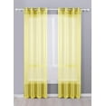 thumbnail image 1 of Decotex 2 Piece Sheer Voile Grommet Top Window Curtain Panel Drapes (54" X 84", Yellow), 1 of 2