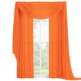 thumbnail image 1 of Decotex 3 Piece Fully Stitched Sheer Window Curtain Drape Set 2 Panels and 1 Matching Scarf (95" Length, Orange), 1 of 1