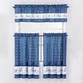 thumbnail image 1 of Decotex 3 Piece Live Love Laugh Gingham Check Plaid Kitchen Window Curtain Tiers and Valance Set (Royal Blue, 36" Tiers with 14" Valance), 1 of 1