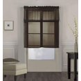 thumbnail image 1 of Decotex 3 Piece Solid Sheer Voile Kitchen Window Curtain Tier & Valance Set (36" Tiers with 18" Straight Valance, Chocolate), 1 of 1
