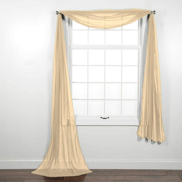 Decotex Beautiful Elegant Solid Sheer Window Scarf Long Valance Topper 55