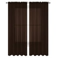 thumbnail image 1 of Decotex Chocolate Solid Print Rod Pocket Sheer Curtain Panel Pairs, 55” x 84” (2 Panels), 1 of 1