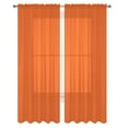 thumbnail image 1 of Decotex Modern Orange Solid Print Rod Pocket Sheer Bedroom Curtain Panel, 55" x 36" (2 Panels), 1 of 1