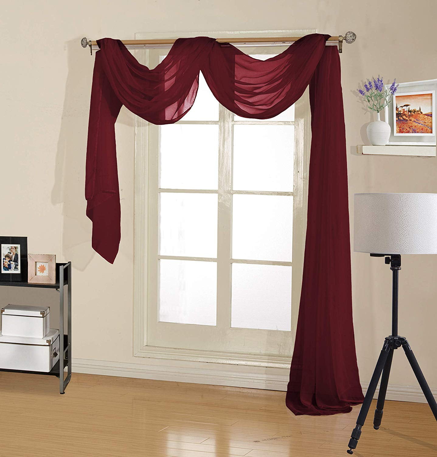 Decotex Premium Sheer Voile Scarf Valance for Home & Event Designs (38