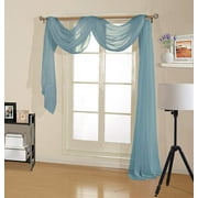 Decotex Premium Sheer Voile Scarf Valance for Home & Event Designs 38" X 216", Slate Blue