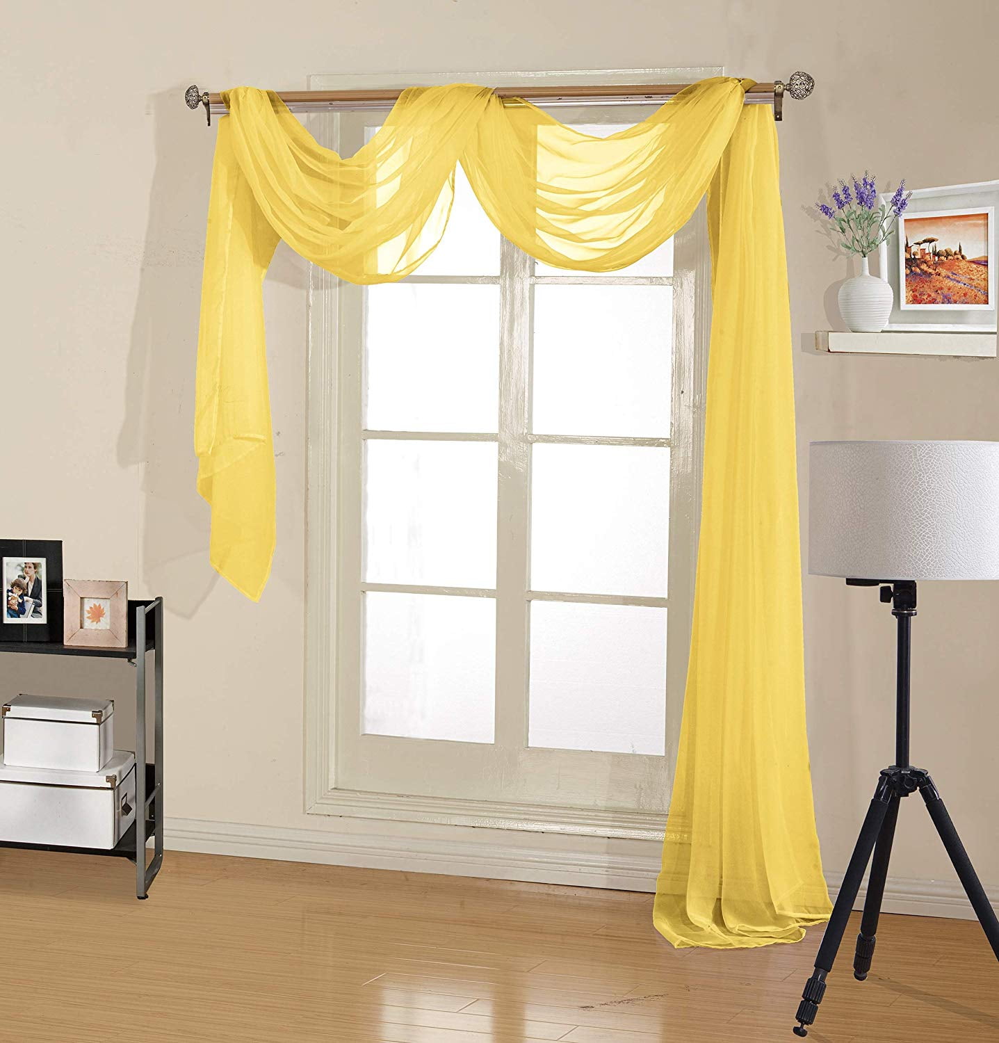 Decotex Premium Sheer Voile Scarf Valance for Home Event Designs