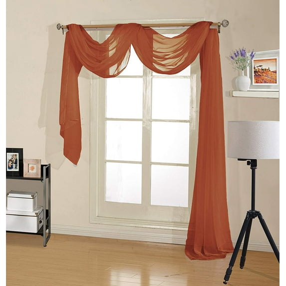 Decotex Sheer Voile Scarf Valance, 54” x 216”