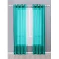 thumbnail image 1 of Decotex Teal Sheer Grommet Top Curtains, 54” x 84” (2 Panels), 1 of 2