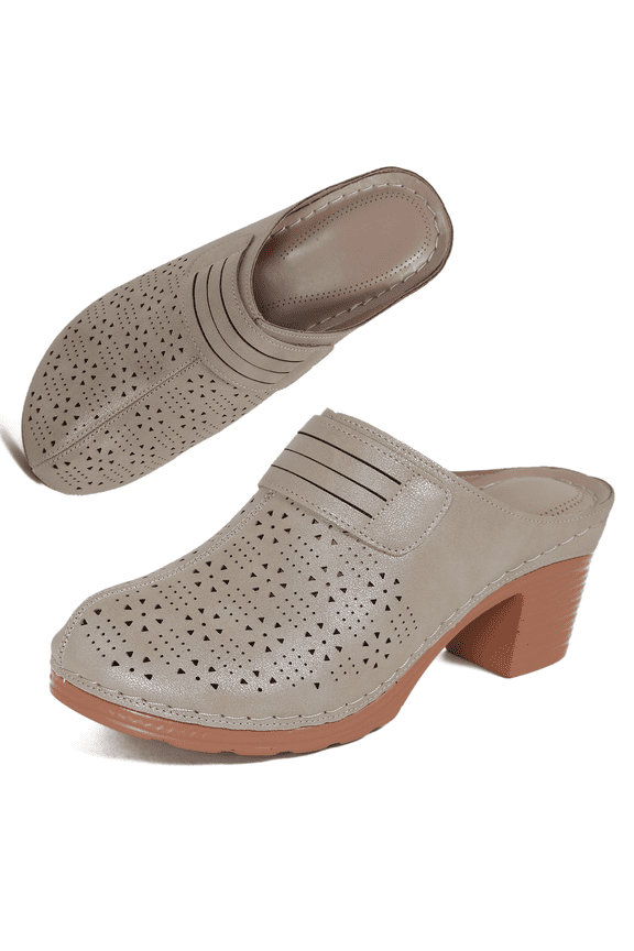Mules for Women Closed Toe Slip-on Clogs Comfortable Wedge Sandals