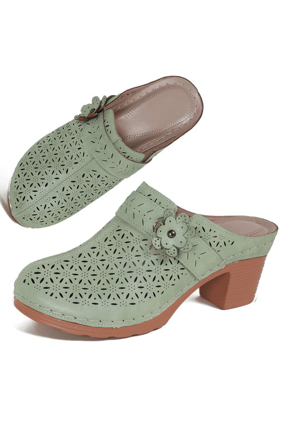 Mules for Women Closed Toe Slip-on Clogs Comfortable Wedge Sandals