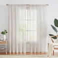 thumbnail image 1 of Decoultimatex Falx Linen Sheer Window Curtain Panels for Living Room Vintage Linen Sheer Curtain, Natural, Rod Pocket, 52"x108"x2, 1 of 6