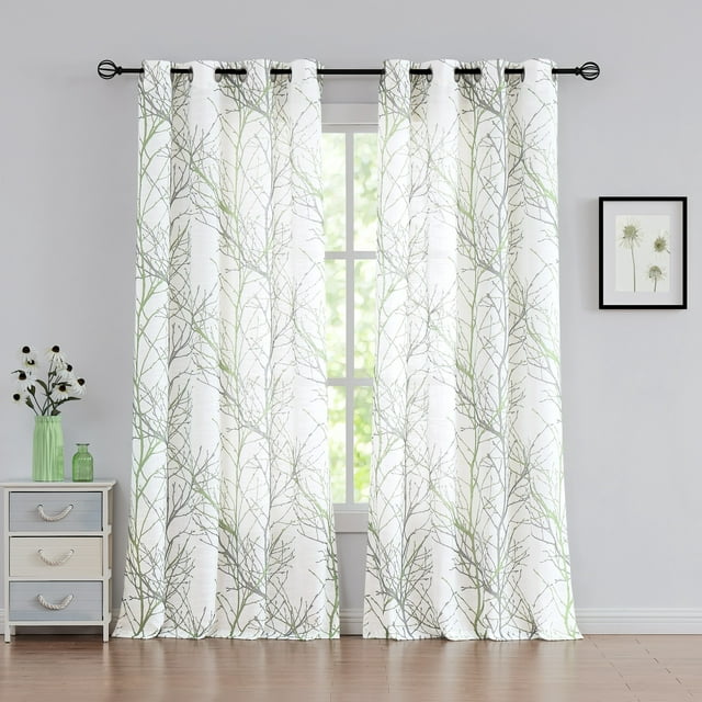 Decoultimatex Green White Curtains 84