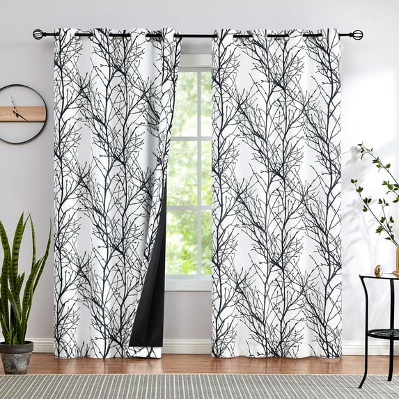 Decoultimatex Noise Reducing Curtain Drapes for Living Room Tree Blackout Curtains, 63" x 52" (2 Panels)
