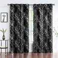 thumbnail image 1 of Decoultimatex Silver White Tree Branch Metallic Blackout Window Curtain Panel Light&nbsp;Blocking Noise Reduction Drapes, Grommet Top, 50"x 96"x 2, 1 of 6