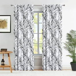 Decoultimatex Black White Curtains 84 for Living Room Grey Tree