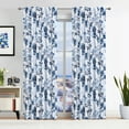 thumbnail image 1 of Decoultimatex Watercolor Floral Blackout Window Curtain Panels for Living Room Bedroom Blue Gray Noise Reduction Window Treatments, Rod Pocket, 52"x 95"x 2, 1 of 5