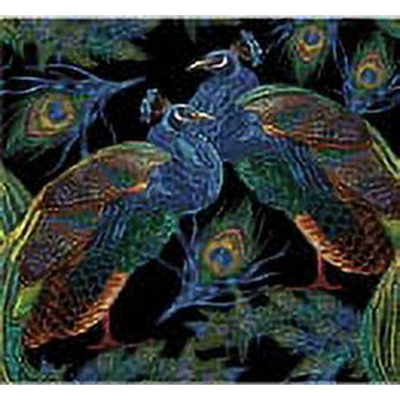 Decoupage Bird Napkins PEACOCKS ON BLACK 40pcs Lunch Napkins, Bird Paper Napkins, Decoupage Paper Napkins, Disposable Napkins Decorative, Peacock Napkins