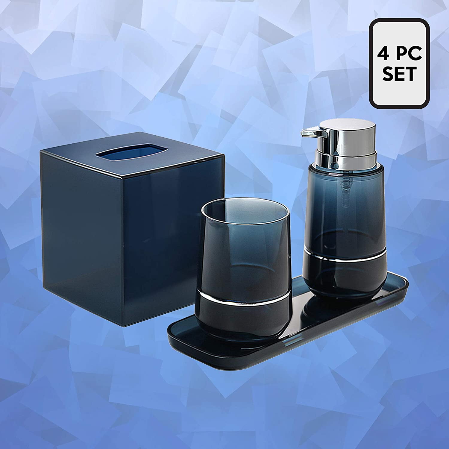 Decozen Bathroom Accessories Set of 4 Includes Soap Lotion Dispenser