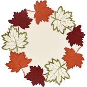 Decozen Cream White Doilies Set of 4 - Round Placemats European Embroidery for Dining Table Home Decor Wedding - 15 inches - The Falling Petals Collection