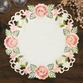 thumbnail image 1 of Decozen Doilies Set of 4 Dining Table Placemats, Beige, 15"X15" Round - The Bryton Collection, 1 of 10