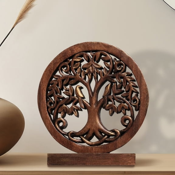 Decozen Wooden Tree of Life Sculpture – Gifts for Mom or Dad on Mother’s Day, Father’s Day, or Birthday – Acacia Wood Sculpture for Home, Office, Living Room, or Boho and Mantle Décor