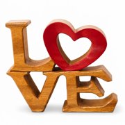 Decozen Wooden Love Letters Sculpture   Gifts for Mom or Dad on Mother s Day, Father s Day, or Birthday   Acacia Wood Figurine Decor for Home, Office, or Living Room