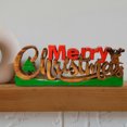 thumbnail image 1 of Decozen Home Decor Handmade Wooden Sculpture in Merry Christmas Acacia Wood, 1 of 9