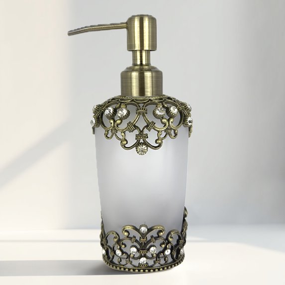 Decozen Gifts for Mom - Premium Frosted Glass Lotion Dispenser for Mother's Day Gifts, Bathroom Decor, Soap Dispenser, Glass Pump Bottle, Liquid Hand Soap Bottle - Mothers Day Decor