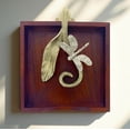 thumbnail image 1 of Decozen Napkin Holder in Solid Wood Brown Finish with Metal ornament in Gold finish, 1 of 10