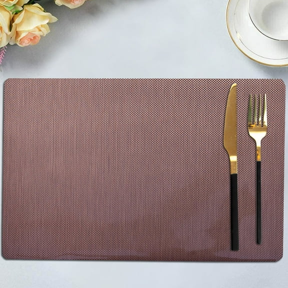 Decozen Placemat Set of 8 for Fall Autumn Thanksgiving Dining Coffee Table Tablemats Vinyl PVC, Dark Brown