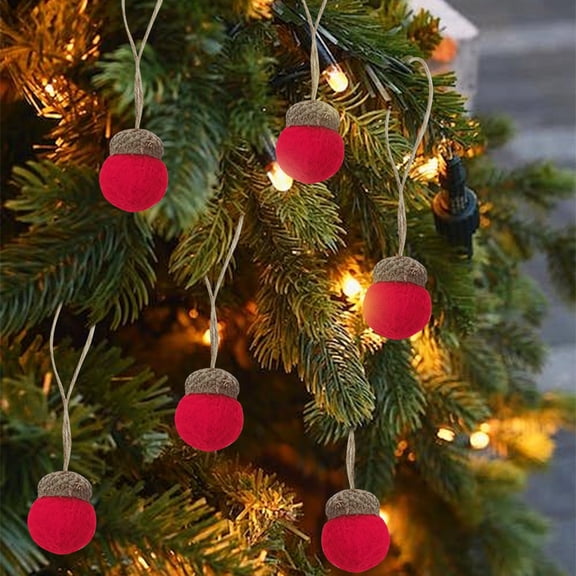 Decus, 10-Pack Coffee Felted Acorns with Natural Cap for Fall Thanksgiving Ornament DIY
