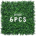 thumbnail image 1 of Decwin 6 Pieces 20" X 20" Artificial Boxwood Hedge Wall Panels Boxwood Hedge Grass Wall Backdrop Green Greenery Wall Panels UV Stable for Indoor Outdoor Decor Garden Fence Backdrop, 1 of 5