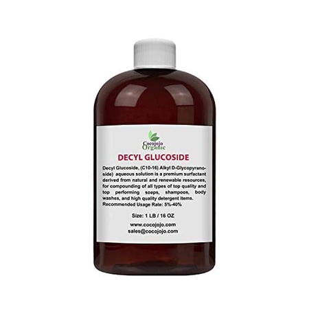 Decyl Glucoside Natural Surfactant - 16 oz - Natural, Plant Derived, Non-GMO, Biodegradable - For Formulations and DIY Skin Care - For Shower Gels, Foaming, Body Soap, Shampoos, Face Cleanse