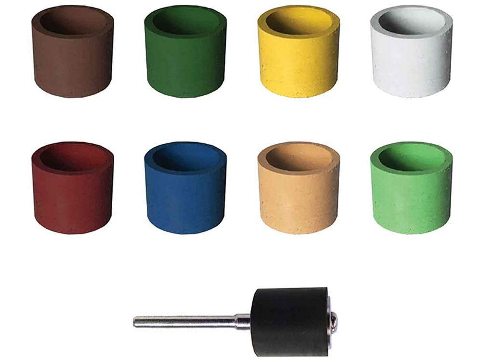 Dedeco Sunburst 43-Pc Rotary Tool Set - 7/8" TC Dual Radial Bristle Discs, 7 Grits, For Cleaning, Polishing, Deburring Metal (1/16" Arbor)