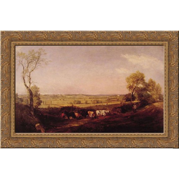 Dedham Vale Morning 24x17 Gold Ornate Wood Framed Canvas Art by Constable, John