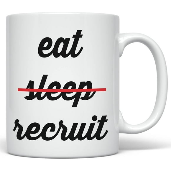 Dedicated Job, Sports, or Military Recruiter Coffee Mug (11 oz, White)Ceramic mugs, mugs with handle, can heat up,Funny Color Printed Mugs