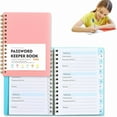 thumbnail image 1 of 【Dedicated Link for Multi-Packs】Dreamyjuly 6 Sets Password Book Password Book with Personal Alphabet Label Internet Address and Password Headquarters Password Log, Spiral Codebook, Pink, Pink, 1 of 5