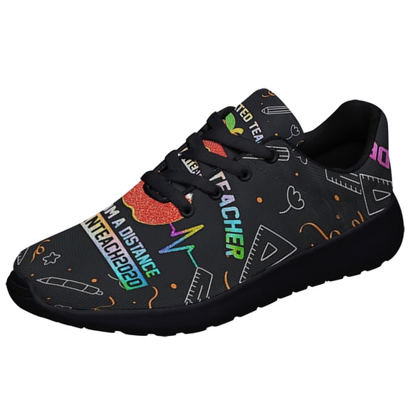 Dedicated Teacher Quaranteach Shoes Sneakers for Women Men Black Size 6