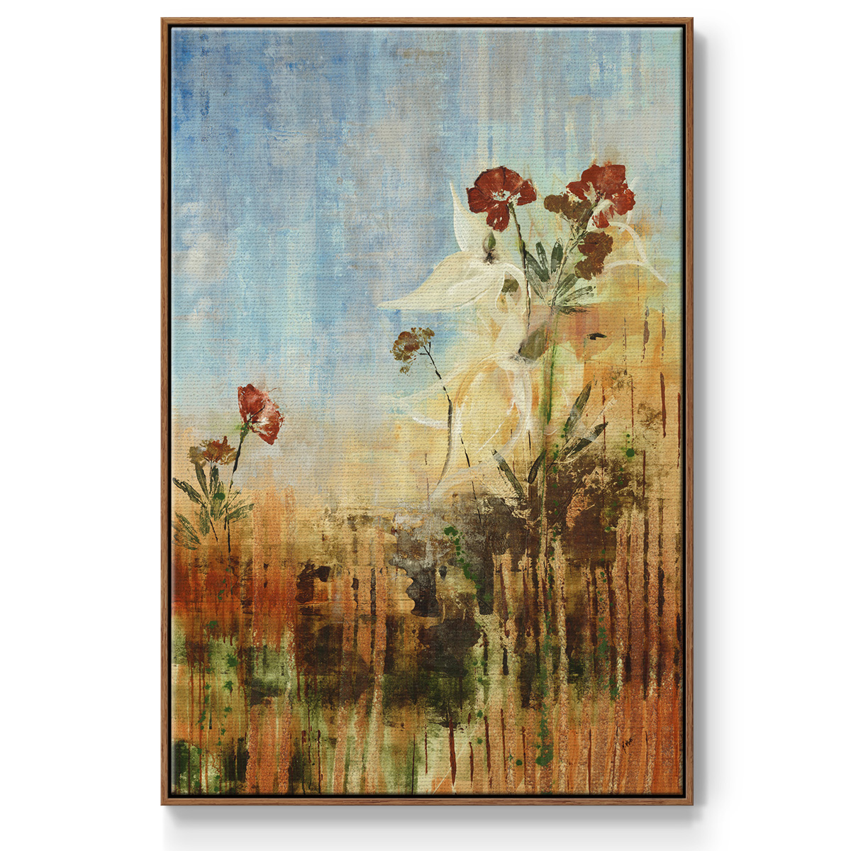 Dedicated to Spring Framed Premium Gallery Wrapped Canvas - Ready to Hang - 17 x 25 - Walnut Floating Frame