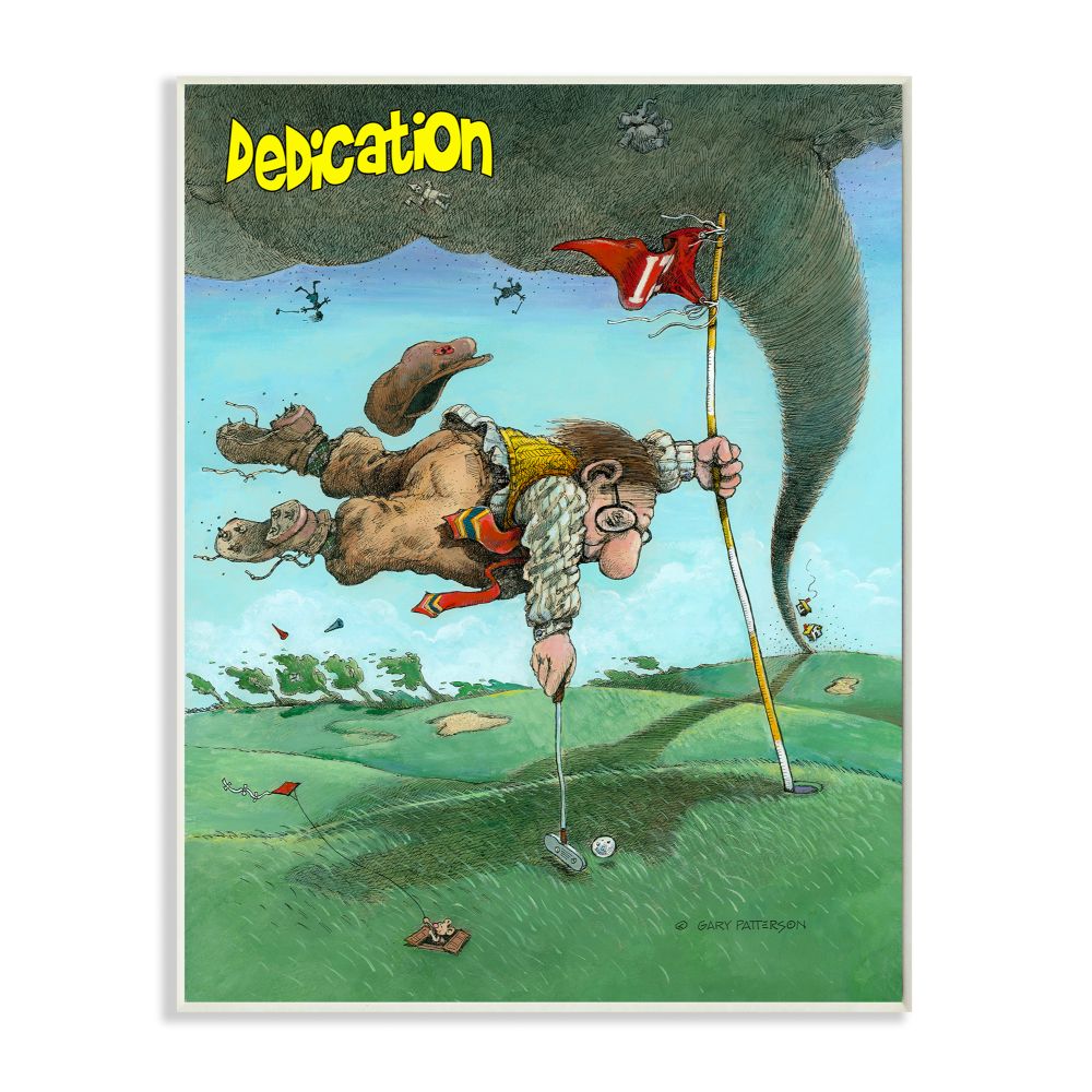 Dedication Funny Golf Cartoon Sports Design Wall Plaque Art by Gary Patterson