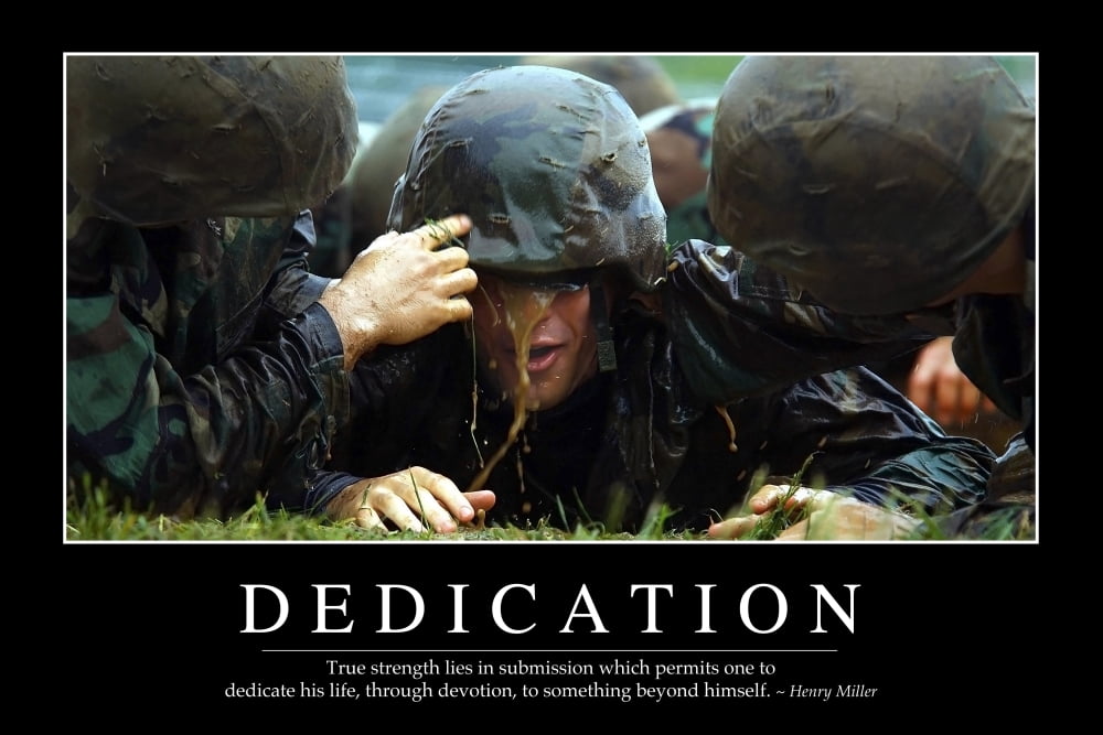 Dedication Inspirational Quote and Motivational Poster Canvas Art - Stocktrek Images (34 x 23)