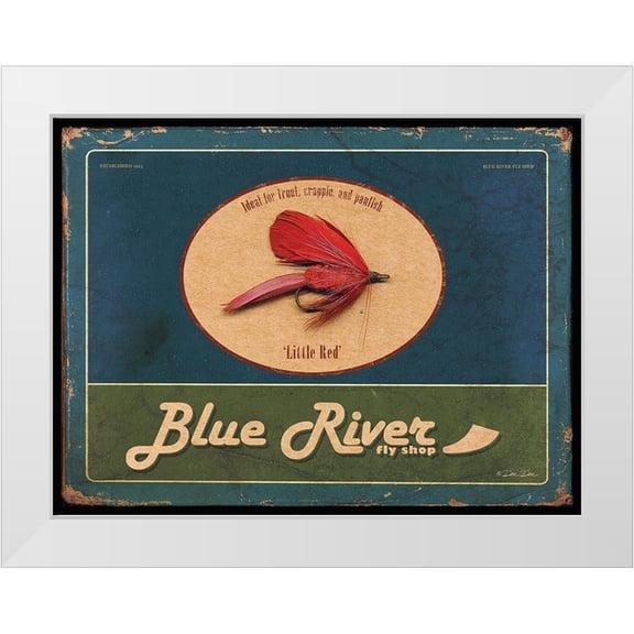 Dee Dee 14x12 White Modern Wood Framed Museum Art Print Titled - Blue River
