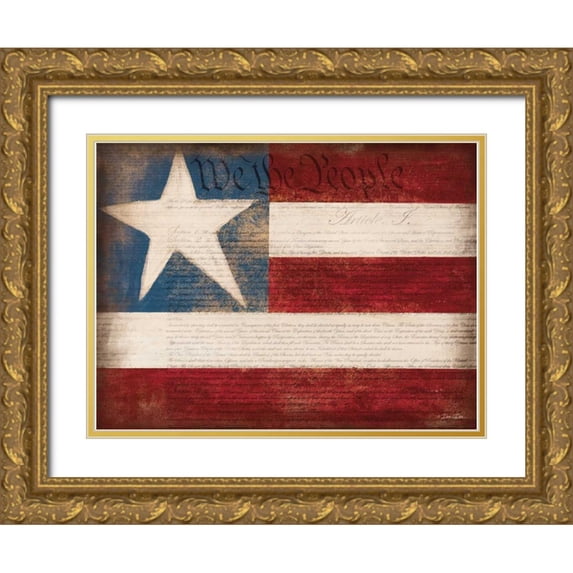 Dee Dee 32x25 Gold Ornate Wood Framed with Double Matting Museum Art Print Titled - We the People